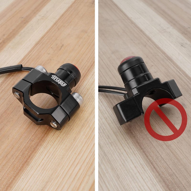 RUTU CNC Universal Motorcycle Engine Stop Start Kill Switch Button with Mounting Backplate for KLX450 KLX250 KLX110 CR125 CRF250 CRF450 XR250 ATV,Dirt Pit Bike,Scooter,Quad - Black - Image 3